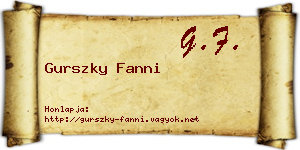 Gurszky Fanni névjegykártya